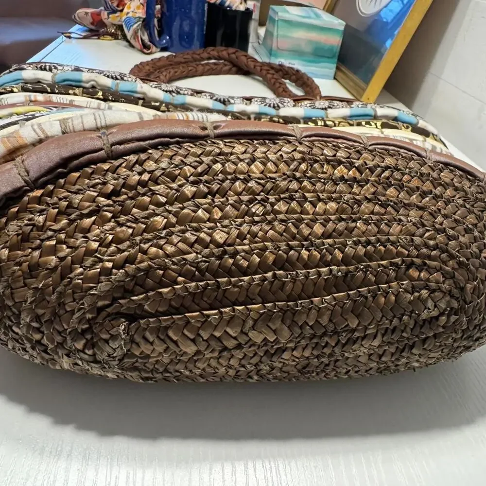 Vintage 1970s Handmade Island Woven Resort Bag‎ Oversized Boho Textile Tote